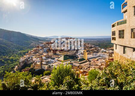 Incroyable centre-ville de Moulay Idriss, Maroc, quartier de Meknès, Afrique Banque D'Images