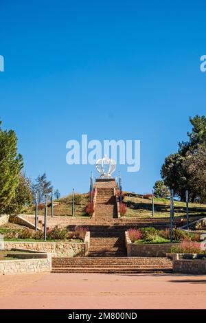 Monument royal dans le parc de montagne Ifrane, Maroc Banque D'Images