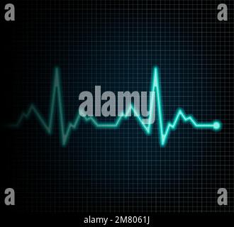 Ligne de cardiogramme cardiaque isolée sur le fond. Illustration vectorielle. SPE 10. Illustration de Vecteur