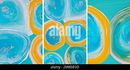 Belle peinture fluide de luxe naturel. Effet marbalisé. Banque D'Images