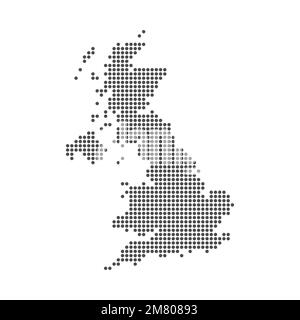 Carte en mosaïque de pixels du Royaume-Uni. Conception demi-ton. Illustration vectorielle. SPE 10. Illustration de Vecteur