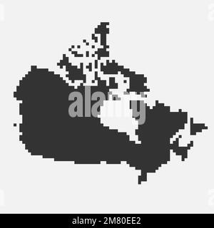 Carte en noir pixel du Canada. Carte du Canada. Silhouette de la carte de pays du Canada. Illustration vectorielle. SPE 10. Illustration de Vecteur