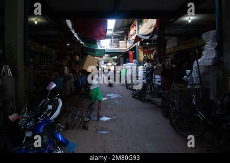 Marchés dans la ville de Mawlamyine, Myanmar Banque D'Images