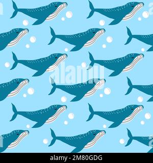 Illustration vectorielle de la baleine bleue isolée sur fond blanc Illustration de Vecteur