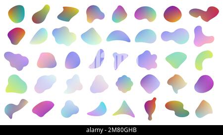 Ensemble d'éléments de formes liquides. Forme de blotch abstraite. Formes liquides abstraites de gradient. Illustration vectorielle. SPE 10. Illustration de Vecteur