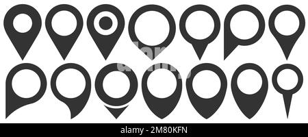 Ensemble de pointeur de carte. Symboles d'emplacement. Icône de point d'emplacement Web, repère de flèche du pointeur. Illustration vectorielle. SPE 10. Illustration de Vecteur