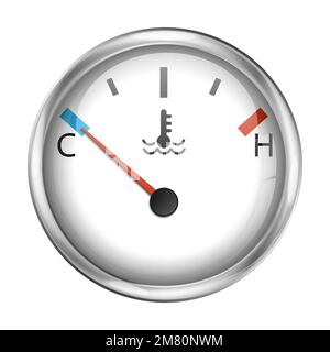 Indicateur de température de voiture avec cadre chromé. Illustration vectorielle. SPE 10. Illustration de Vecteur