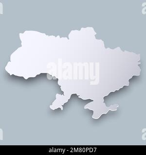 Ukraine carte avec ombre. Couper le papier. Illustration vectorielle. SPE 10. Illustration de Vecteur