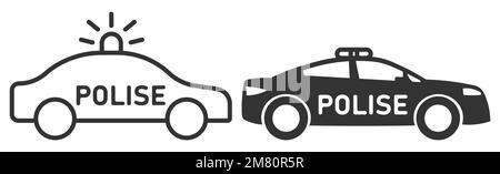 Icône de voiture de police. icône véhicules de police. Illustration vectorielle. SPE 10. Illustration de Vecteur