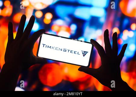 Brésil. 11th janvier 2023. Dans cette illustration, le logo TimkenSteel s'affiche sur l'écran d'un smartphone. (Credit image: © Rafael Henrique/SOPA Images via ZUMA Press Wire) USAGE ÉDITORIAL SEULEMENT! Non destiné À un usage commercial ! Banque D'Images