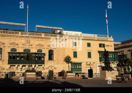 La Valette, Malte. 7 octobre 2022. St. Place George, également connue sous le nom de place du Palais, une des places centrales de la Valette Banque D'Images