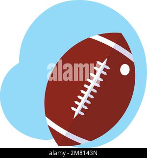 Ballon de football isolé en cuir icône plate motif Vector Illustration de Vecteur