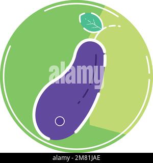 Motif d'aubergines de couleur isolée motif plat Vector Illustration de Vecteur