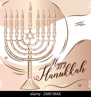 Vecteur de concept juif isolé de chandelier menorah Hannukah Illustration de Vecteur