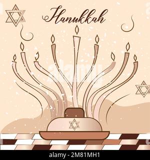 Vecteur de concept juif isolé de chandelier menorah Hannukah Illustration de Vecteur