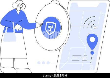 Illustration du vecteur de concept abstrait du bouton d'urgence personnel. Illustration de Vecteur