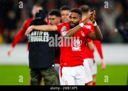 The City Ground, Nottingham, Royaume-Uni. 11th janvier 2023. Carabao Cup football, Nottingham Forest versus Wolverhampton Wanderers; Emmanuel Dennis de Nottingham Forest Credit: Action plus Sports/Alamy Live News Banque D'Images