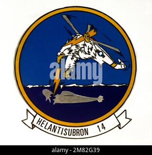 Insigne officiel du 14e Escadron anti-sous-marin hélicoptère (HS-14). Pays : inconnu Banque D'Images