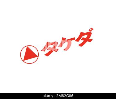 Takeda Pharmaceutical Company, logo pivoté, fond blanc Banque D'Images