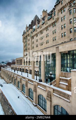 Le Fairmont, Château Laurier en hiver, Ottawa (Ontario), Canada Banque D'Images