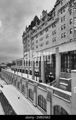 Le Fairmont, Château Laurier en hiver, Ottawa (Ontario), Canada Banque D'Images