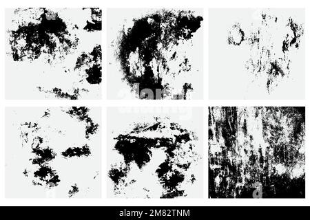 Ensemble de la texture de grunge noire sur fond blanc vecteur EPS. Illustration de Vecteur