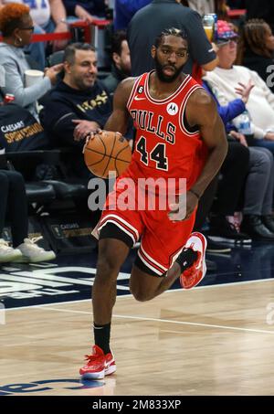 Washington, États-Unis. 11th janvier 2023. WASHINGTON, DC - JANVIER 11 : les Chicago Bulls font avancer Patrick Williams (44) sur l'attaque lors d'un match de la NBA entre les Washington Wizards et les Chicago Bulls, sur 11 janvier 2023, à la Capital One Arena, à Washington, DC. (Photo de Tony Quinn/SipaUSA) crédit: SIPA USA/Alay Live News Banque D'Images