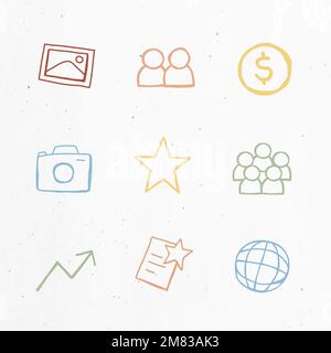 Jeu de vecteurs d'icône d'entreprise utile pour le marketing Illustration de Vecteur