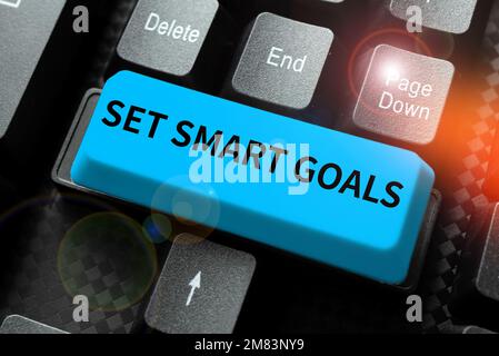 Affichage conceptuel définir des objectifs intelligents. Concept d'entreprise établir des objectifs réalisables établir de bons plans d'affaires Banque D'Images