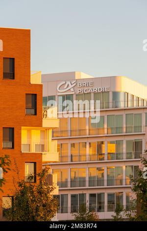 CRÉDIT AGRICOLE BANQUE BRIE PICARDIE, CHESSY, VAL D'EUROPE, MARNE LA VALLÉE, SEINE ET MARNE (77), FRANCE, EUROPE Banque D'Images