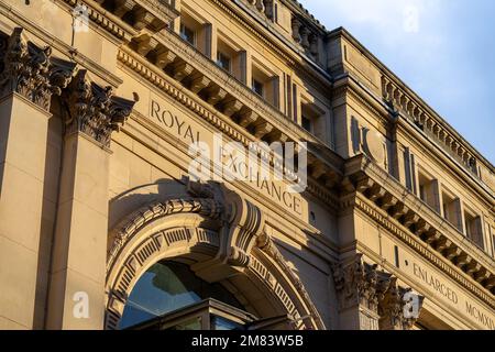 Théâtre Royal Exchange Centre-ville de Manchester travaux de briques ornés sur la façade du bâtiment Banque D'Images