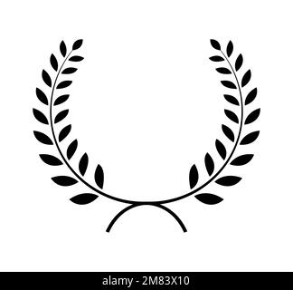 Illustration de l'icône du vecteur de symbole de victoire isolée Laurel Wreath Illustration de Vecteur