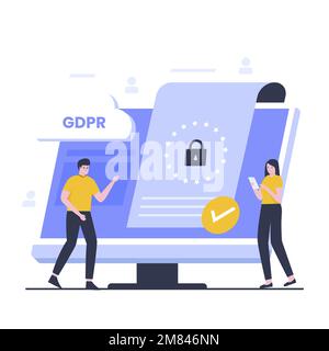 Concept d'illustration de la réglementation générale de la protection des données Illustration de Vecteur