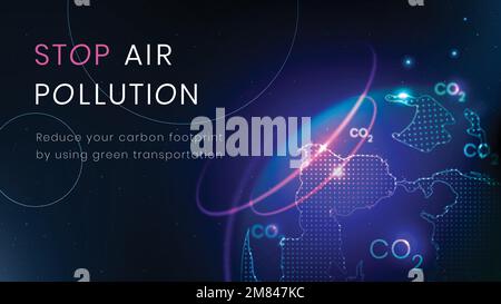 Bannière sur la technologie de l'environnement vectoriel du modèle d'arrêt de la pollution atmosphérique Illustration de Vecteur