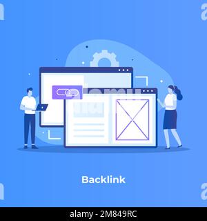 Concept de conception d'illustration de lien arrière. Illustration pour les sites Web, les pages d'arrivée, les applications mobiles, les affiches et les bannières Illustration de Vecteur