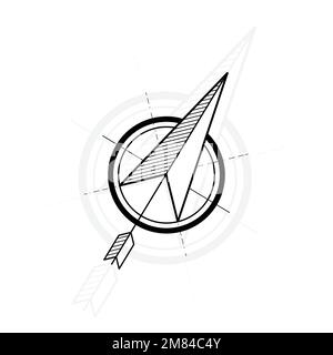 Symbole de flèches abstraites de la boussole Illustration de Vecteur