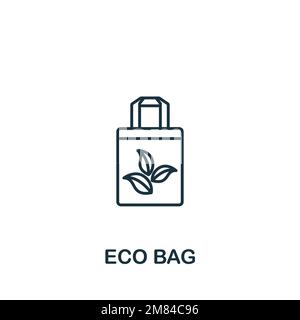 Icône de sac écologique. Icône Sustainability monochrome simple pour les modèles, la conception Web et les infographies Illustration de Vecteur