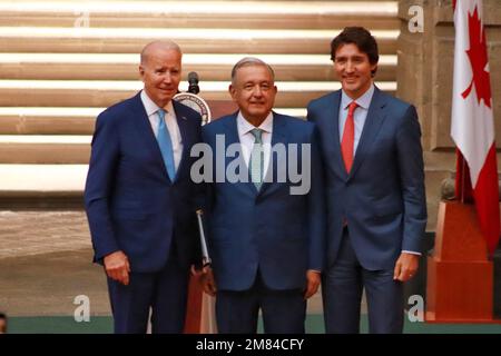 Non exclusif: 10 janvier 2023 à Mexico, Mexique: Joe Biden; président des États-Unis d'Amérique pendant le message aux médias du non Banque D'Images