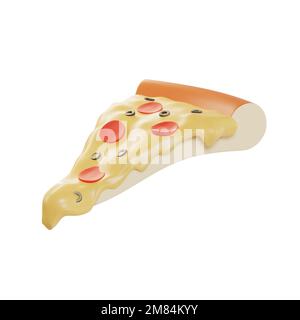 icône isolée pizza 3d tranches. Banque D'Images