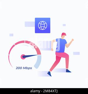Concept de connexions Internet rapides et plates. Illustration pour les sites Web, les pages d'arrivée, les applications mobiles, les affiches et les bannières Illustration de Vecteur