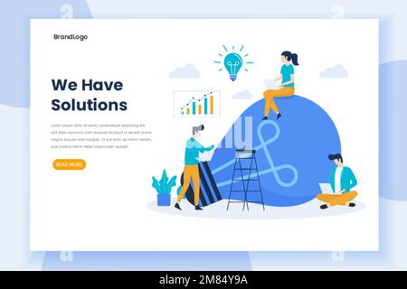 Modèle de page d'arrivée de l'idée d'entreprise. Design moderne plat pour les sites Web, les pages d'arrivée, les interfaces utilisateur, les applications mobiles, les affiches, bannières Illustration de Vecteur