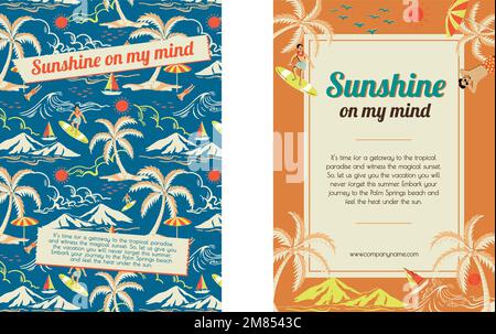 Vecteur de modèle de voyage tropical soleil pour les agences de marketing des affiches publicitaires Illustration de Vecteur