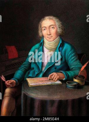Portrait de Nicolas Marie Dalayrac (1753-1809) compositeur français - gravure. 19th siècle. Banque D'Images