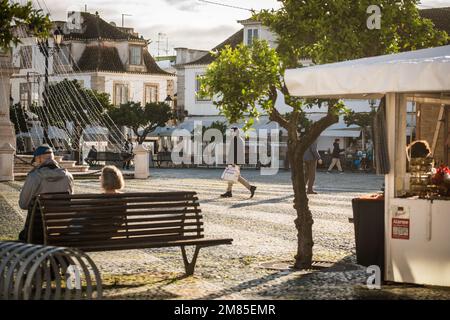 Maisons de Pombal, Vila Real de Santo António, Faro, Portugal Banque D'Images