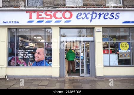 Boutique Tesco Express à Chiswick. Banque D'Images