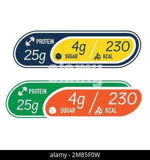 Barres de calories de sucre de protéines Illustration de Vecteur