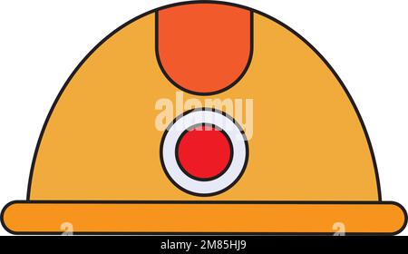 Casque d'ingénierie isolé Icon Flat design Vector Illustration de Vecteur