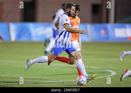 11 janvier 2023: Hertha Berlin milieu de terrain LUCAS TOUSART (29) concurrence pour le ballon lors du match de soccer amical de Hertha BSC vs Millonarios FC au stade Osceola Heritage Park à Kissimmee, FL sur 11 janvier 2023. (Credit image: © Cory Knowlton/ZUMA Press Wire) USAGE ÉDITORIAL SEULEMENT! Non destiné À un usage commercial ! Banque D'Images