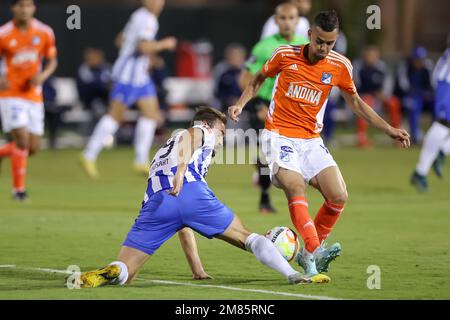 11 janvier 2023: Hertha Berlin milieu de terrain LUCAS TOUSART (29) concurrence pour le ballon lors du match de soccer amical de Hertha BSC vs Millonarios FC au stade Osceola Heritage Park à Kissimmee, FL sur 11 janvier 2023. (Credit image: © Cory Knowlton/ZUMA Press Wire) USAGE ÉDITORIAL SEULEMENT! Non destiné À un usage commercial ! Banque D'Images