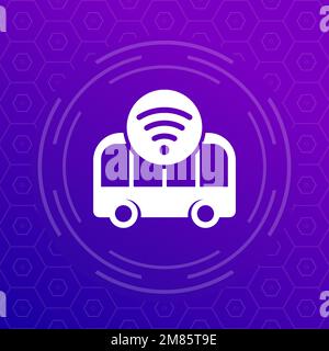 icône de bus navette autonome, vecteur Illustration de Vecteur